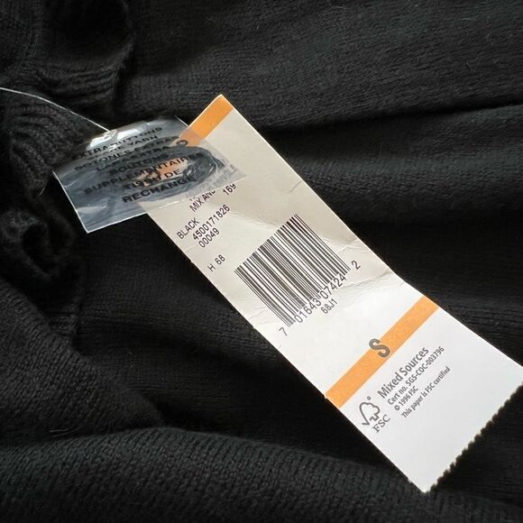 NWT! Evan Picone Ruffle Black Dress w Long Dolman Style Sleeves Small - Picture 10 of 11